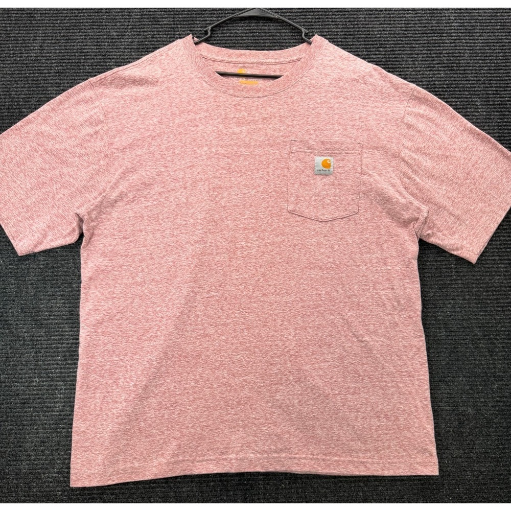 Carhartt Mens Large Red Heather K87 Workwear Pocket T-Shirt Original Fit